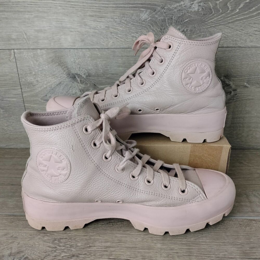Converse Women’s Platform Lug Sole High Top Sneakers - Pale Pink